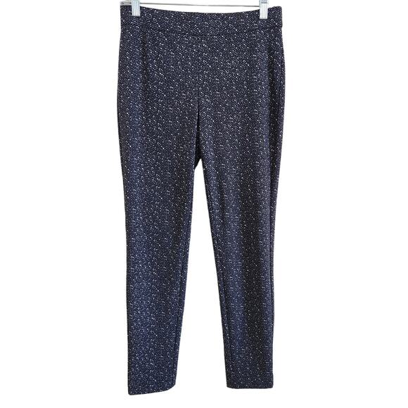 Theory Adbelle Black Printed Slimming Stretch Pull-On Pants Office Wear Medium - Picture 2 of 6